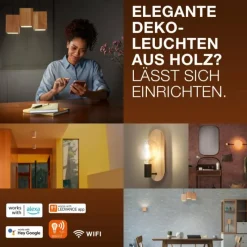 Lampes En Bois-Luminaires Ledvance DECOR Applique murale / Plafonnier LED Couleur bois, 1 lumière