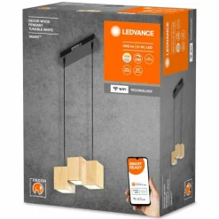 Lampes En Bois-Luminaires Ledvance DECOR Applique murale / Plafonnier LED Noir, 1 lumière