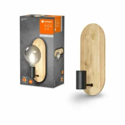 Lampes En Bois-Luminaires Ledvance DECOR Applique murale / Plafonnier Couleur bois, Noir, 1 lumière
