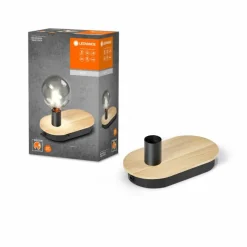 Lampes En Bois-Luminaires Ledvance DECOR Applique murale / Plafonnier Couleur bois, Noir, 1 lumière