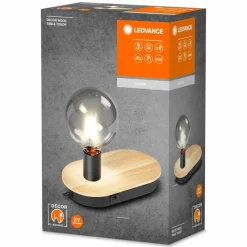 Lampes En Bois-Luminaires Ledvance DECOR Applique murale / Plafonnier Couleur bois, Noir, 1 lumière