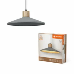 Lampes En Bois-Luminaires Ledvance DECOR Applique murale / Plafonnier Gris, Couleur bois, 1 lumière