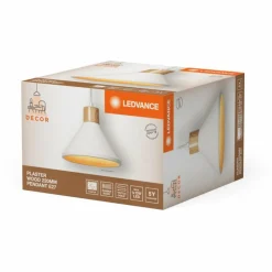 Lampes En Bois-Luminaires Ledvance DECOR Applique murale / Plafonnier Couleur bois, Blanc, 1 lumière