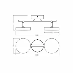 Luminaires Ledvance DECOR Applique murale / Plafonnier LED Noir, 2 lumières* Éclairage Led