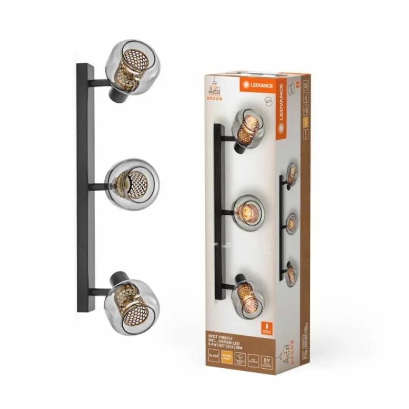 Luminaires Ledvance DECOR Applique murale / Plafonnier LED Noir, 3 lumières