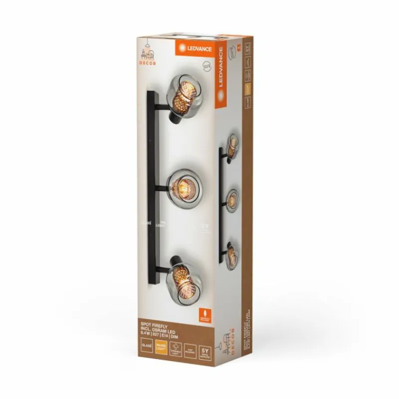 Luminaires Ledvance DECOR Applique murale / Plafonnier LED Noir, 3 lumières