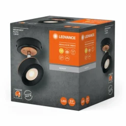 Lampes En Bois-Luminaires Ledvance Decor Plafonnier LED Noir, 1 lumière