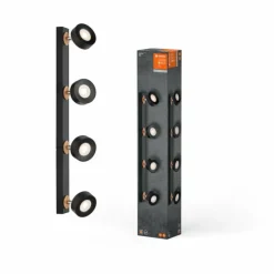 Lampes En Bois-Luminaires Ledvance Decor Plafonnier LED Noir, 4 lumières