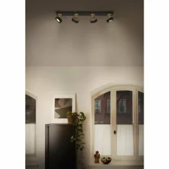 Lampes En Bois-Luminaires Ledvance Decor Plafonnier LED Noir, 4 lumières