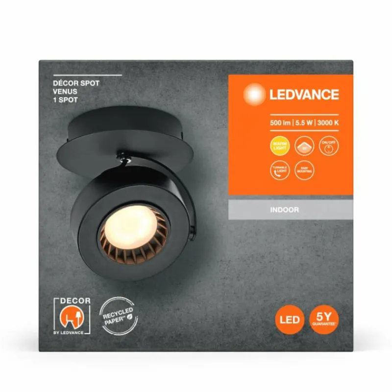 Luminaires Ledvance Decor Plafonnier LED Noir, 1 lumière* Éclairage Led