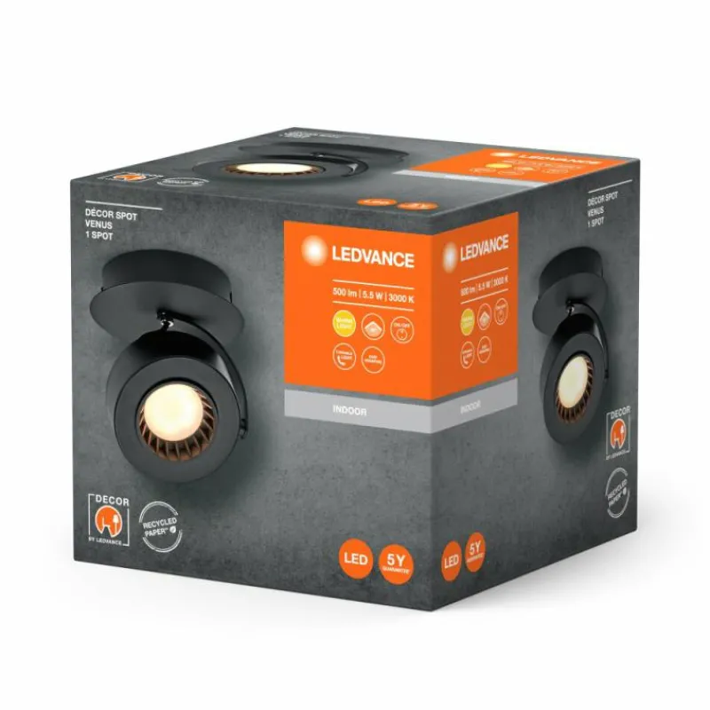Luminaires Ledvance Decor Plafonnier LED Noir, 1 lumière* Éclairage Led