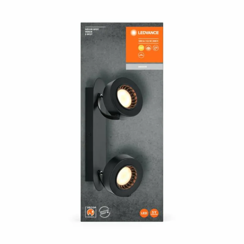 Luminaires Ledvance Decor Plafonnier LED Noir, 2 lumières* Éclairage Led