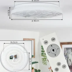 hofstein Deral Plafonnier LED Blanc, 1 lumière, Télécommandes