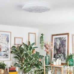 hofstein Deral Plafonnier LED Blanc, 1 lumière, Télécommandes