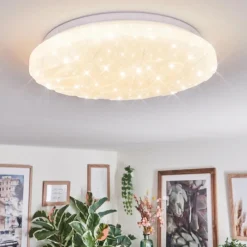 hofstein Deral Plafonnier LED Blanc, 1 lumière, Télécommandes