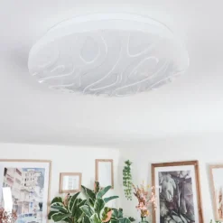 hofstein Deral Plafonnier LED Blanc, 1 lumière, Télécommandes