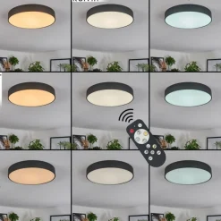 hofstein Diagonal Plafonnier LED Noir, 1 lumière, Télécommandes