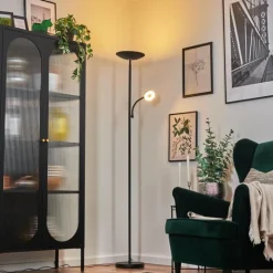 Luminaires Scandinaves-hofstein Dillingby Lampadaire LED Noir, 2 lumières