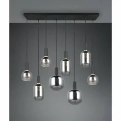Luminaires Trio Diva Suspension Noir, 8 lumières