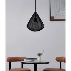 Lampes En Tissu-Luminaires Eglo DOLWEN Suspension Noir, 1 lumière