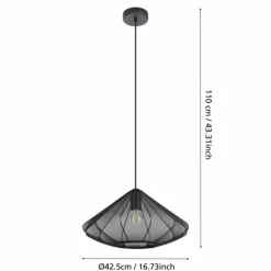 Lampes En Tissu-Luminaires Eglo DOLWEN Suspension Noir, 1 lumière