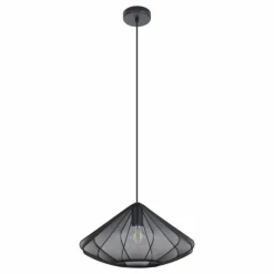 Lampes En Tissu-Luminaires Eglo DOLWEN Suspension Noir, 1 lumière