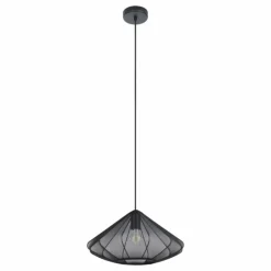 Lampes En Tissu-Luminaires Eglo DOLWEN Suspension Noir, 1 lumière
