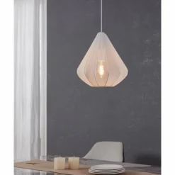 Lampes En Tissu-Luminaires Eglo DOLWEN Suspension Blanc, 1 lumière