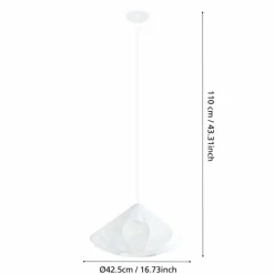 Lampes En Tissu-Luminaires Eglo DOLWEN Suspension Blanc, 1 lumière