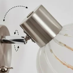 hofstein Dysted Boule lumineuse, Applique murale, Spot mural Nickel mat, 1 lumière