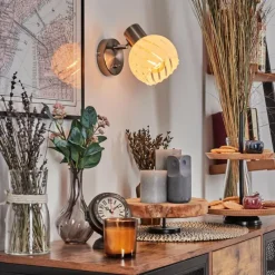 hofstein Dysted Boule lumineuse, Applique murale, Spot mural Nickel mat, 1 lumière