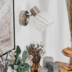 hofstein Dysted Boule lumineuse, Applique murale, Spot mural Nickel mat, 1 lumière