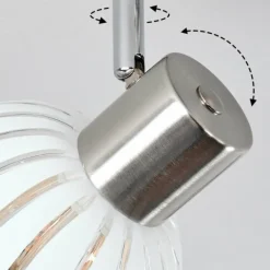 hofstein Dysted Plafonnier, Boule lumineuse Nickel mat, 4 lumières