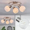 hofstein Dysted Plafonnier, Boule lumineuse Nickel mat, 3 lumières