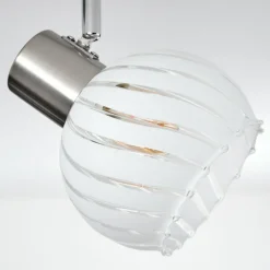 hofstein Dysted Plafonnier, Boule lumineuse Nickel mat, 3 lumières