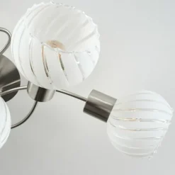 hofstein Dysted Plafonnier, Boule lumineuse Nickel mat, 5 lumières