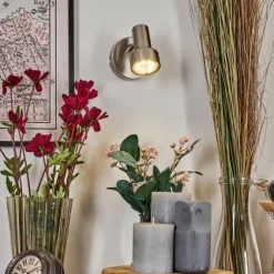 Lampes Vintages & Rétros-hofstein Edain Applique murale, Spot mural LED Chrome, Nickel mat, 1 lumière