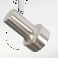 Lampes Vintages & Rétros-hofstein Edain Plafonnier, Spot de plafond LED Chrome, Nickel mat, 4 lumières