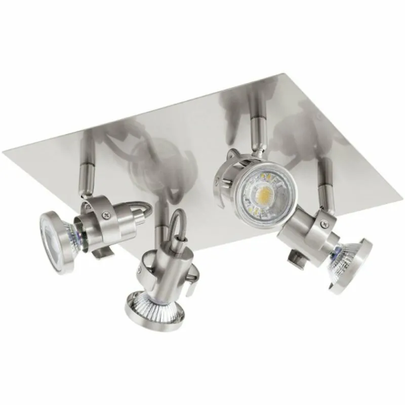 Luminaires Eglo Eglo TUKON 3 LED Nickel mat, 4 lumières* Spots Et Projecteurs