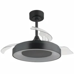 Luminaires Globo Lighting Elina Ventilateur de plafond lumineux LED Gris, 1 lumière, Télécommandes, Changeur de couleurs