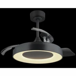 Luminaires Globo Lighting Elina Ventilateur de plafond lumineux LED Gris, 1 lumière, Télécommandes, Changeur de couleurs