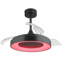 Luminaires Globo Lighting Elina Ventilateur de plafond lumineux LED Gris, 1 lumière, Télécommandes, Changeur de couleurs