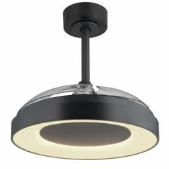 Luminaires Globo Lighting Elina Ventilateur de plafond lumineux LED Gris, 1 lumière, Télécommandes, Changeur de couleurs