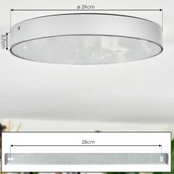 hofstein Elmar Plafonnier LED Argenté, 1 lumière