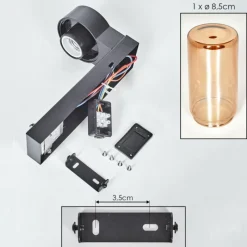 hofstein Encoberta Lampe murale d´extérieur Noir, 1 lumière, Détecteur de mouvement