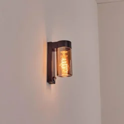 hofstein Encoberta Lampe murale d´extérieur Noir, 1 lumière, Détecteur de mouvement