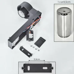 hofstein Encoberta Luminaire extérieur, Lampe murale d´extérieur Noir, 1 lumière, Détecteur de mouvement