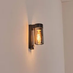 hofstein Encoberta Luminaire extérieur, Lampe murale d´extérieur Noir, 1 lumière, Détecteur de mouvement