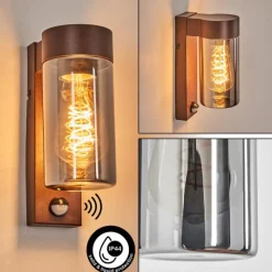 hofstein Encoberta Luminaire extérieur, Lampe murale d´extérieur Rouille, 1 lumière, Détecteur de mouvement