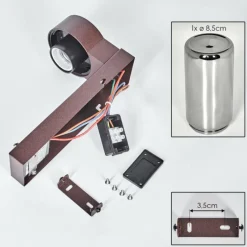 hofstein Encoberta Luminaire extérieur, Lampe murale d´extérieur Rouille, 1 lumière, Détecteur de mouvement